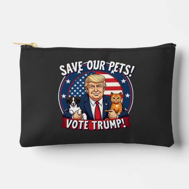 Pochette À Accessoires Sauvez nos animaux de compagnie Votez Trump Pets F (Recto)