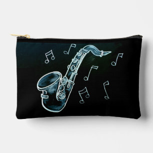 Pochette À Accessoires Saxophone et notes de musique