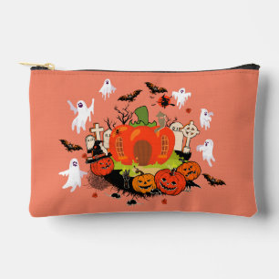 Pochette À Accessoires Scène éffrayante de cimetière Citrouille d'Hallowe