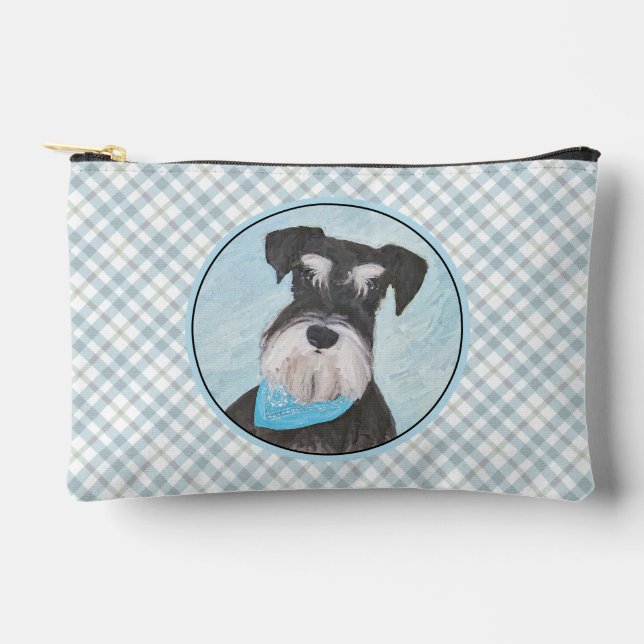 Pochette À Accessoires Schnauzer Peinture Miniature non découpée Pot de c (Recto)
