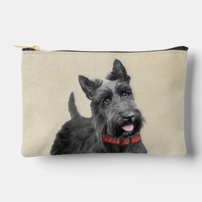Pochette À Accessoires Scottish Terrier Peinture Black Original Chien Art (Recto)