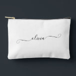 Pochette À Accessoires Script Moderne Minimaliste Ajouter Nom Personnalis<br><div class="desc">Un pochette accessoire de style minimaliste chic. Peut être utilisé comme trousse de maquillage. Excellent accessoire pour voyager. Cadeau idéal pour demoiselle d'honneur, amis et famille.</div>