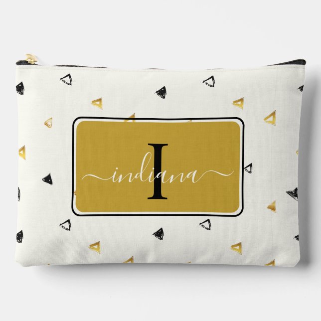 Pochette À Accessoires Script Monogramme moderne Motif Abstrait personnal (Recto)