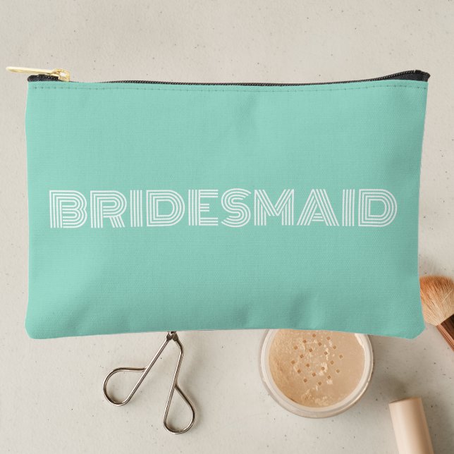 Pochette À Accessoires Seafoam Typographie moderne Bridesmaid (In Situ Makeup)