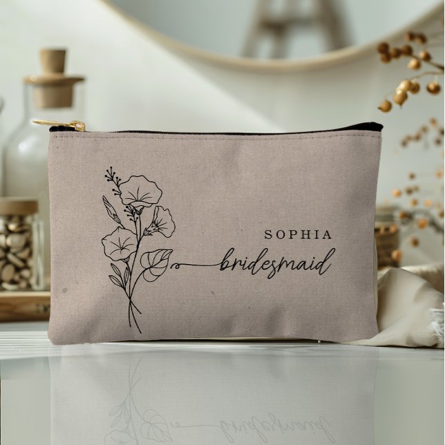 Pochette À Accessoires Sept Mois de naissance Fleur Épouse personnalisée (Créateur téléchargé)