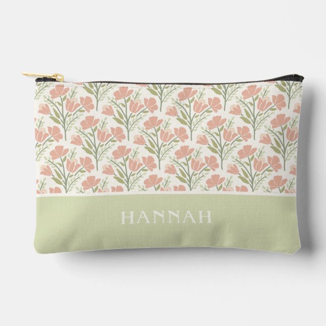 Pochette À Accessoires Serene Neutral Florals Monogrammed (Recto)