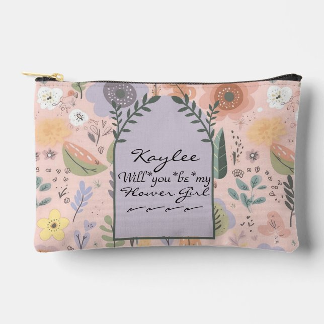 Pochette À Accessoires Serez-Vous Ma Fille Fleur Floral ? (Recto)