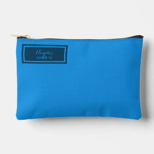 Pochette À Accessoires Sérieux Classique Minimal Simple Bleu