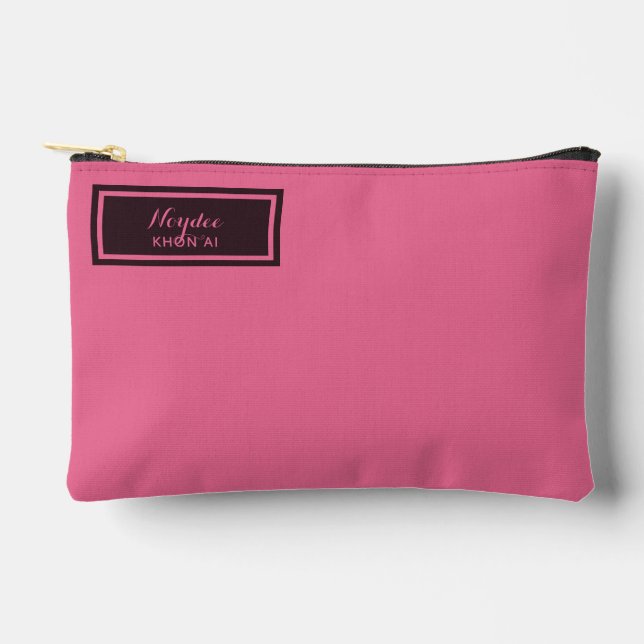 Pochette À Accessoires Sérieux Classique Minimal Simple Rose (Recto)