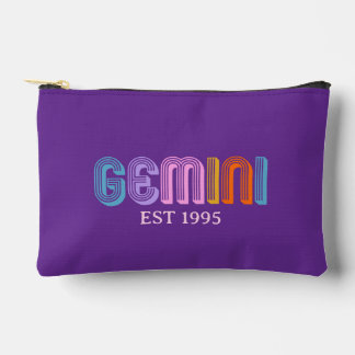 Pochette À Accessoires Signe zodiacal Gémeaux typographie colorée moderne