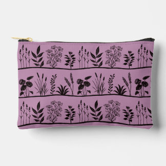 Pochette À Accessoires Silhouette Botanique Minimaliste Noir de Prairie É