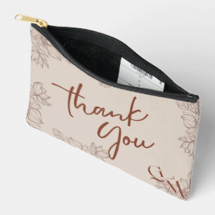 Pochette À Accessoires Simple Elégant Magnolia Floral Mariage Line Art