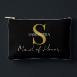 Pochette À Accessoires Simple Maid of Honor cadeau monogramme, nom<br><div class="desc">Cette élégante poche d'accessoire cadeau Maid of Honor est la meilleure façon de montrer de l'appréciation à votre femme d'honneur lors de votre journée spéciale. Personnalisez-le avec un monogramme et son nom pour le rendre encore plus spécial. Cette pochette polyvalente peut être utilisée pour stocker le maquillage, les bijoux, ou...</div>