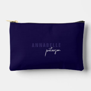 Pochette À Accessoires Simple marine moderne et blanc Script minimal pers