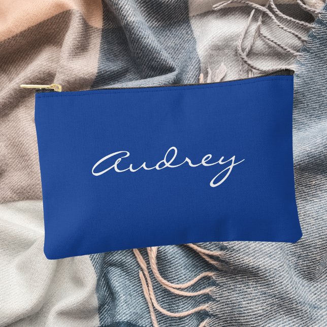 Pochette À Accessoires Simple Modern Minimalist Cute Aesthetic Blue (Créateur téléchargé)