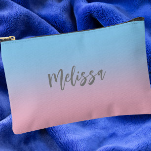 Pochette À Accessoires Simple Moderne Coloré Rose Pâle et Bleu