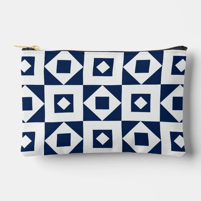 Pochette À Accessoires Simple Patch Marine Blanc Imprimé Coupe Petit (Recto)