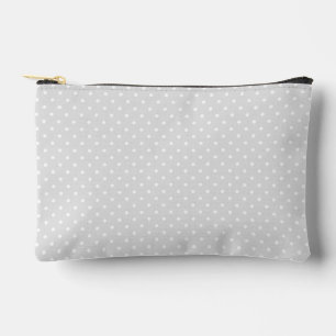 Pochette À Accessoires Simple petit point blanc Polka sur gris doux