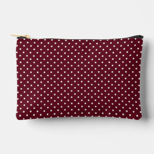 Pochette À Accessoires Simple petit point Polka blanc sur la Bourgogne d'