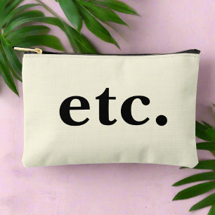 Pochette À Accessoires Simple propre Beige & Noir etc. Script