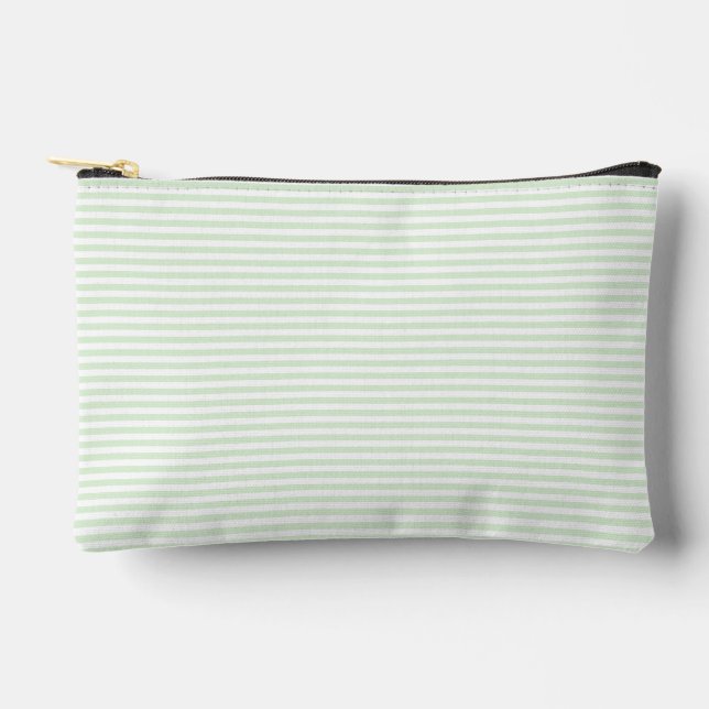 Pochette À Accessoires Simple Vert Jade Laitux Rayure Étroite (Recto)