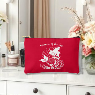 Pochette À Accessoires Sirène hawaïenne Princesse de la mer Rouge cerise