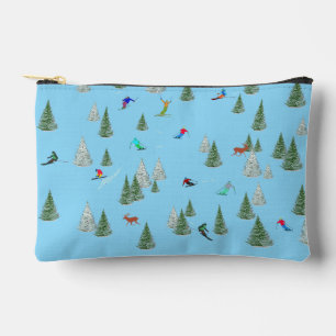 Pochette À Accessoires Skieurs alpins ski de descente bleu pâle