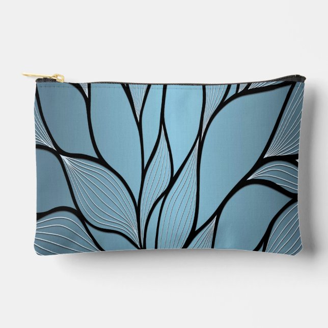 Pochette À Accessoires Sky Blue Hues Creative Leave Motif (Recto)