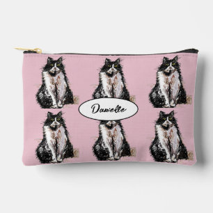 Pochette À Accessoires Smoking rose Tuxedo noir et blanc Chat Chats Fille