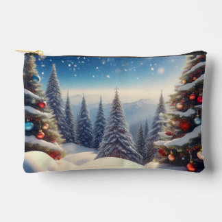 Pochette À Accessoires Snow Cover Christmas Tree in Woods