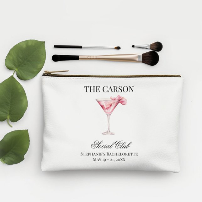 Pochette À Accessoires Social Club Pink Cocktail Bridesmaids Maquillage (Wording is fully customizable.)