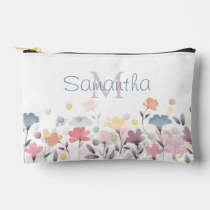 Pochette À Accessoires Soft Joli aquarelle Fleurs d'art personnalisé
