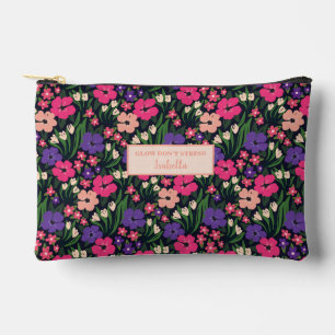 Pochette À Accessoires Soins esthétiques Personnalisés Et Floraux Ditsy