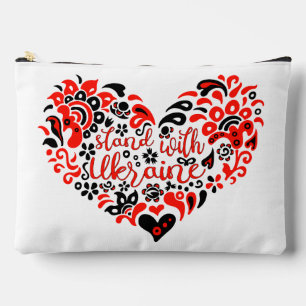 Pochette À Accessoires Soyez avec l'Ukraine lettrage et coeur