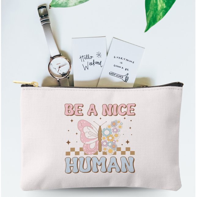 Pochette À Accessoires Soyez Un Beau Dit Humain Motivationnel Good Vibes (Créateur téléchargé)