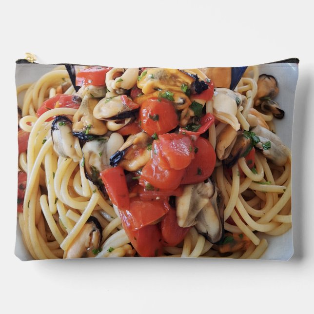Pochette À Accessoires Spaghetti avec moules et tomates cerises Pouce ali (Recto)