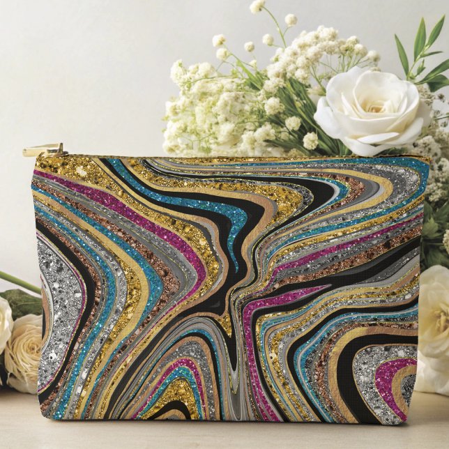 Pochette À Accessoires Sparkle Glam scintillante girly marbre art (Créateur téléchargé)