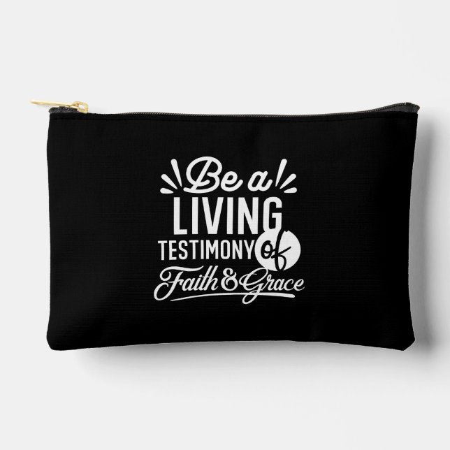 Pochette À Accessoires Spiritual Living Testimony Faith and Grace Quote (Recto)