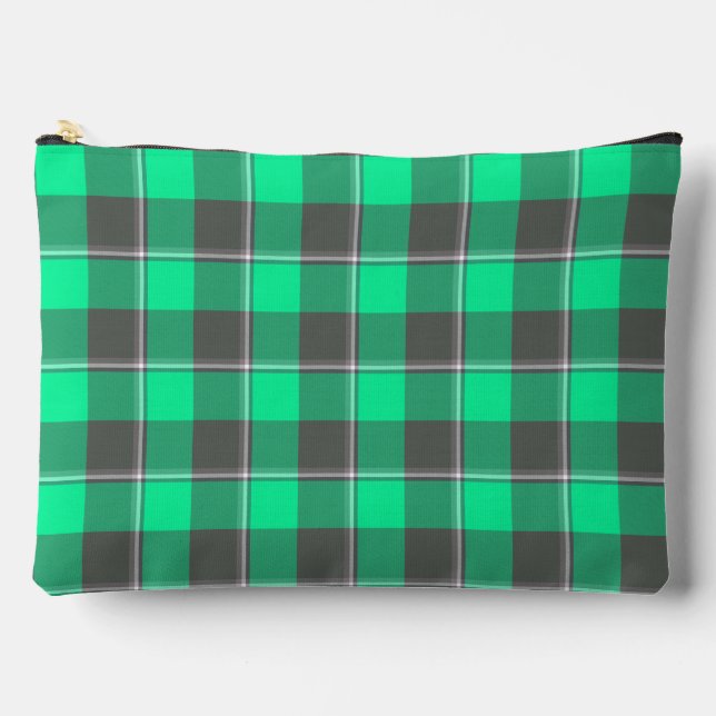 Pochette À Accessoires Spring Green and Finlandia Black Plaid (Recto)