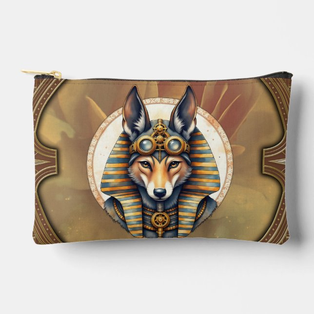 Pochette À Accessoires Steampunk Anubis Fox Portrait (Recto)