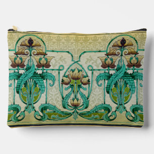 Pochette À Accessoires Style Art Nouveau Acanthus Bouquet Fleurs Maquilla