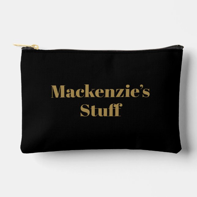 Pochette À Accessoires Style Bold Gold Typographie noir (Recto)