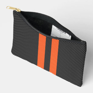 Pochette À Accessoires Style Carbone d'impression d'accents orange sporti