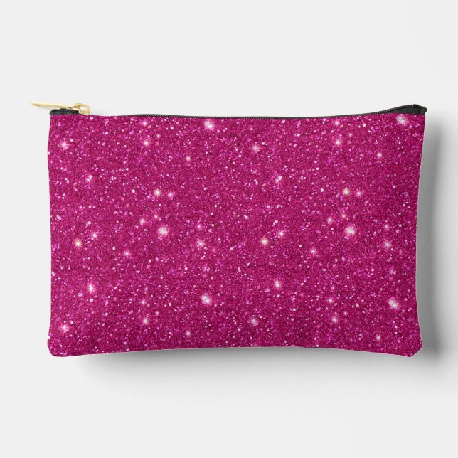 Pochette À Accessoires Style Classique de la Saint-Valentin Rose Pailleté (Recto)