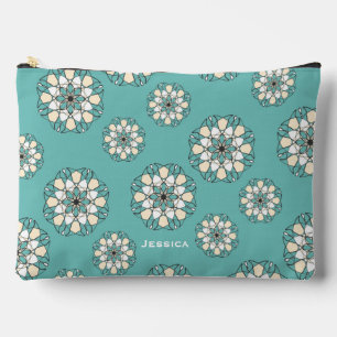 Pochette À Accessoires Style géométrique Turquoise Floral Mandala personn