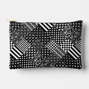 Pochette À Accessoires Style minimaliste Motif mixte noir blanc