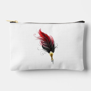 Pochette À Accessoires Stylo rouge en plumes avec nib or