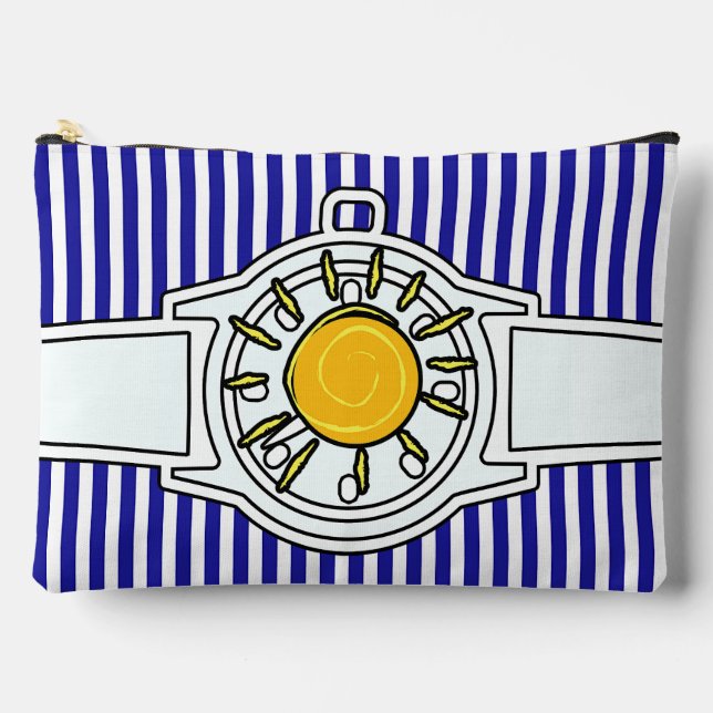 Pochette À Accessoires Sun Dial Wristwatch Bleu Grandes (Recto)