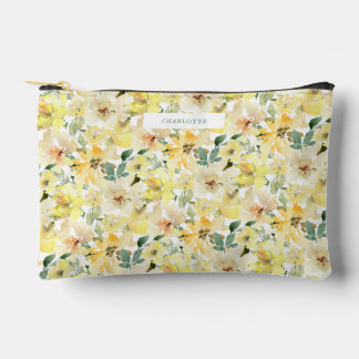 Pochette À Accessoires Sunny Yellow Watercolor Flowers