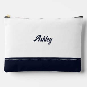 Pochette À Accessoires Sur mesure marine blanc personnalisé stylé chic pr
